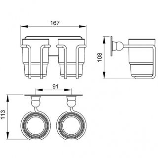 Стаканы Timo Nelson хром 150032/00
